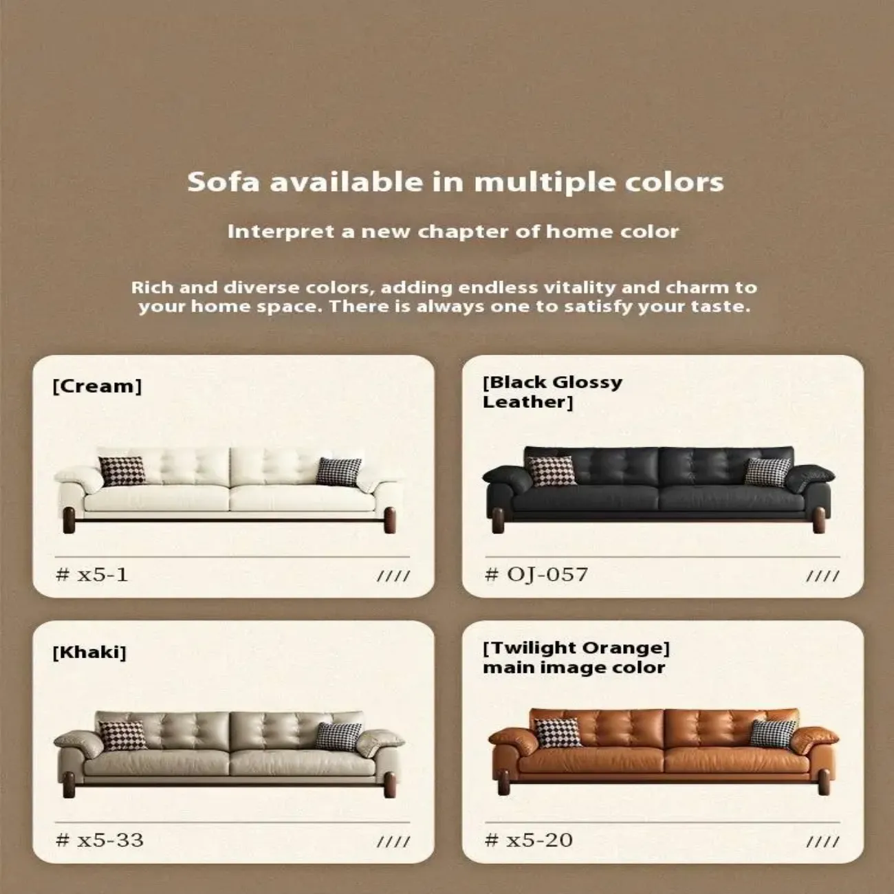 主图-06 Globe Furnishings - Italian Minimalist High-Leg Top-Grain Leather sofa