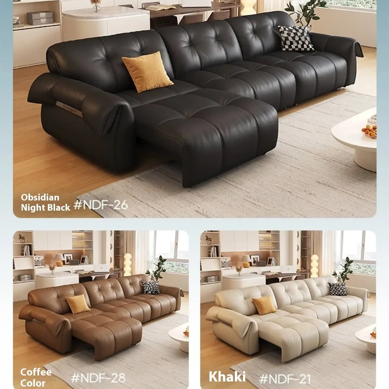 主图-06 Globe Furnishings - Italian Minimalist Multifunctional Electric Leather Sofa