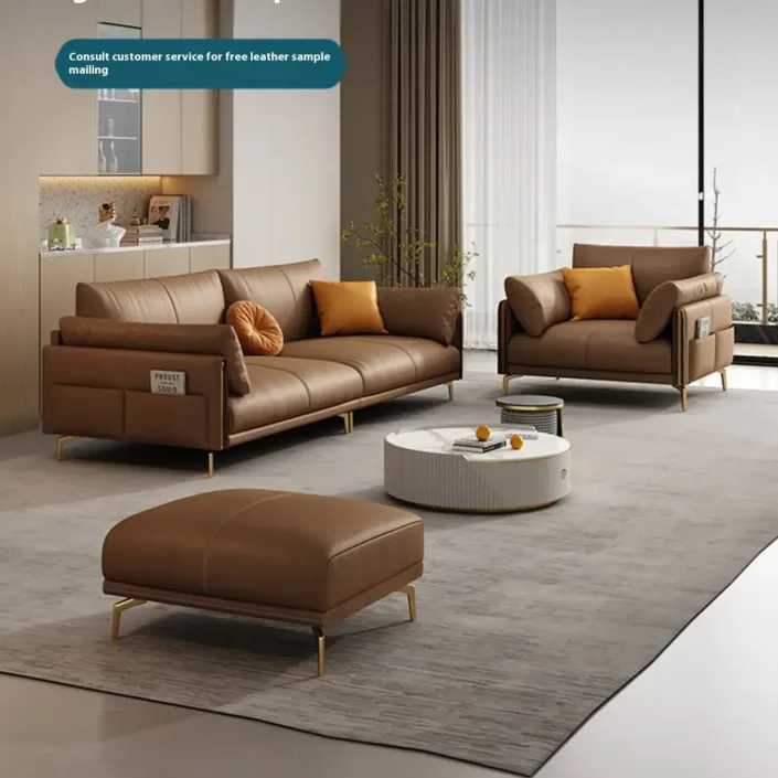 Globe Furnishings - Italian full-grain leather upholstered sofa Globe Furnishings - Italian full-grain leather upholstered sofa