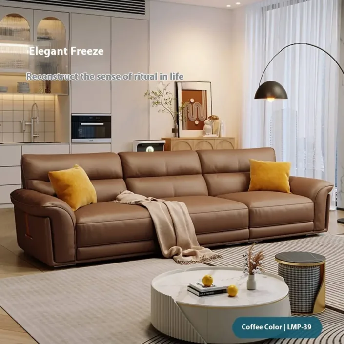 Globe Furnishings - New Italian Top-Grain Leather Light Luxury Modern Sofa Globe Furnishings - New Italian Top-Grain Leather Light Luxury Modern Sofa