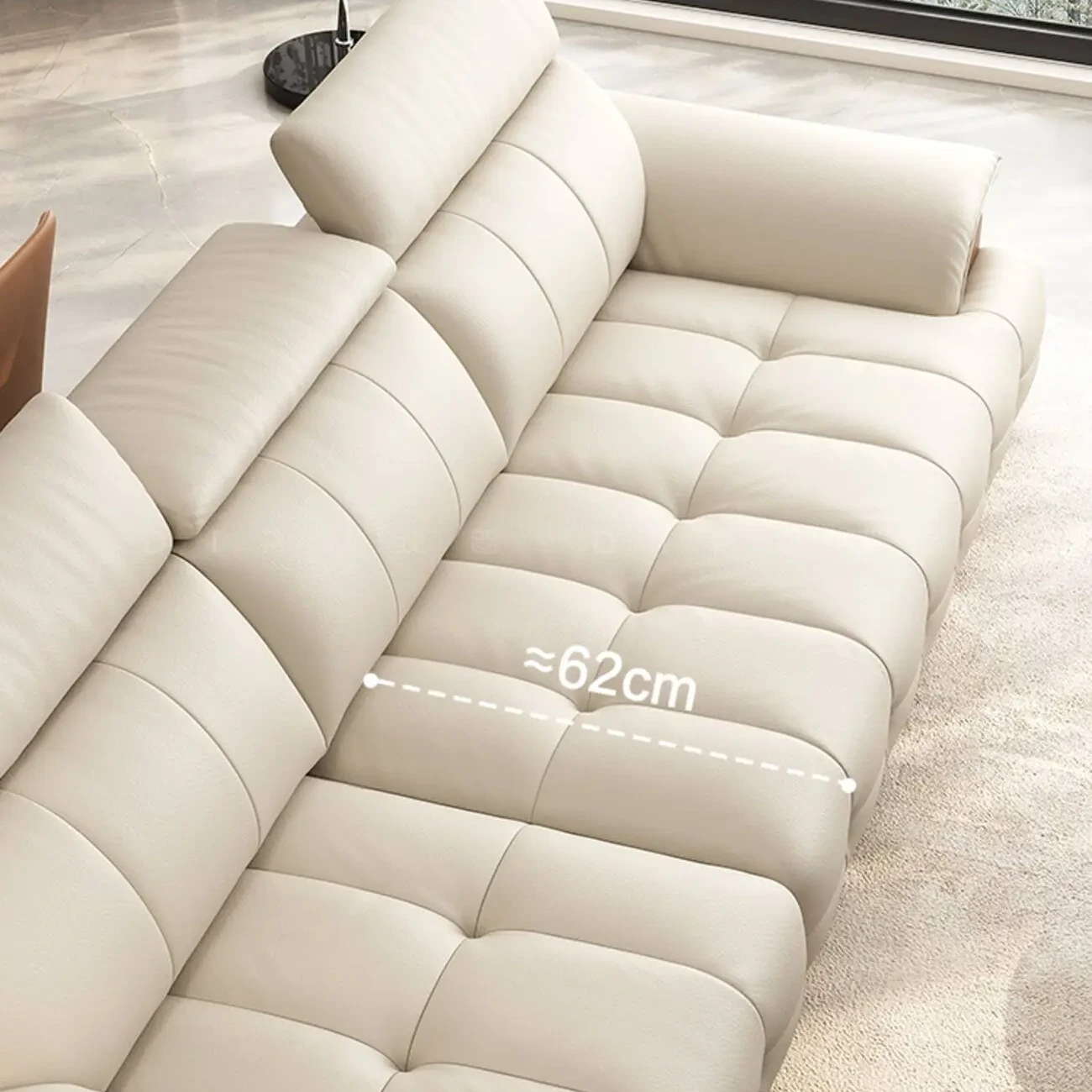 主图-06 Globe Furnishings - New Italian Solid Wood Frame Leather Sofa