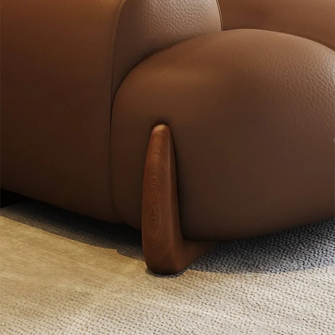 主图-06 Globe Furnishings - New Extra Deep Seat Piano Key Leather Sofa