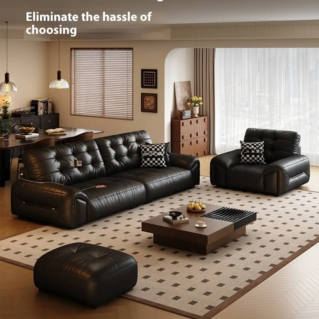 主图-06 Globe Furnishings - Clouds Embrace The Leather Sofa