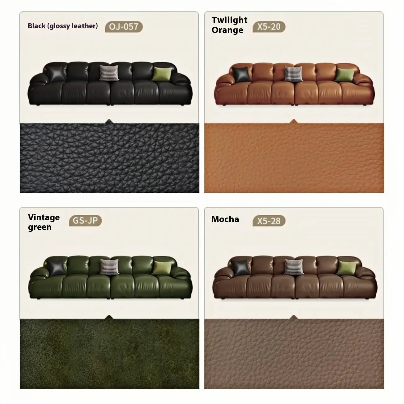 主图-06 Globe Furnishings - New Luxury Cloud-Style Leather Sofa