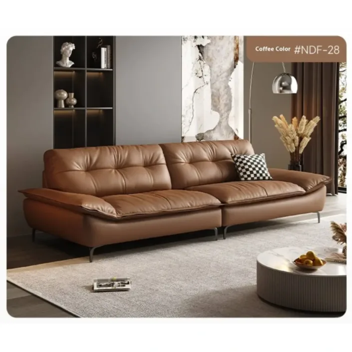 Globe Furnishings - Italian Luxury Cloud-Shaped Sofa in Top-Grain Leather Globe Furnishings - Italian Luxury Cloud-Shaped Sofa in Top-Grain Leather