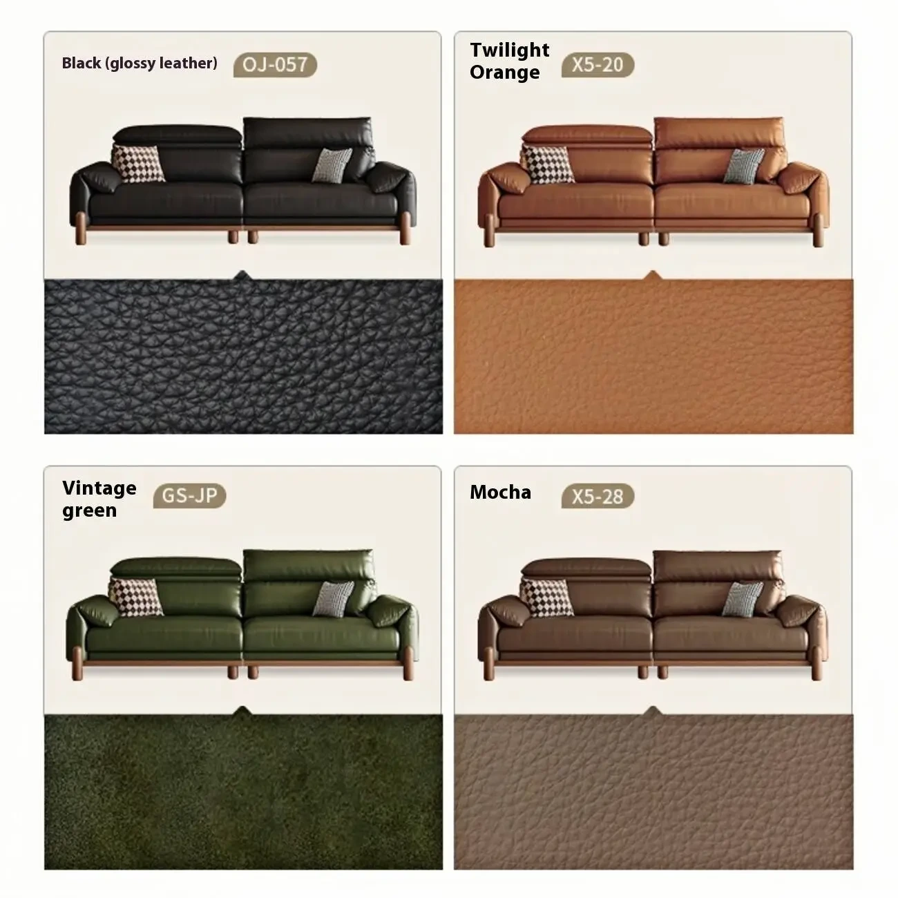 主图-06 Globe Furnishings - Warm and retro genuine leather sofa