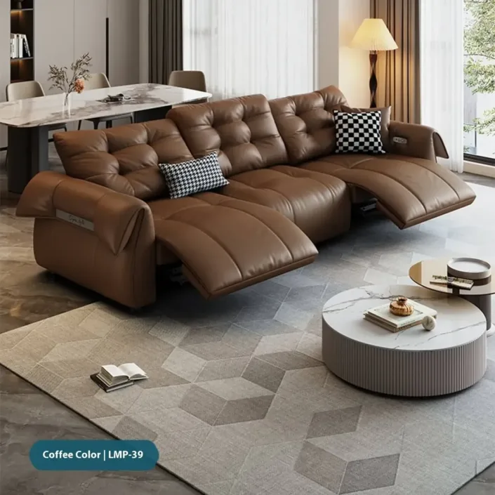 Globe Furnishings - Italian Swan Zero Wall Electric Function Leather Sofa