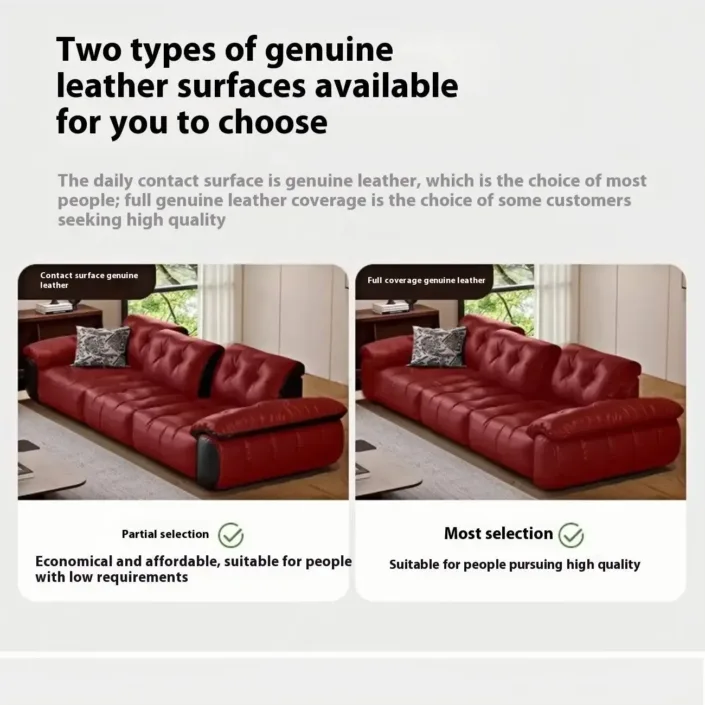 Globe Furnishings - Italian meringue top layer yellow cowhide genuine leather sofa Globe Furnishings - Italian meringue top layer yellow cowhide genuine leather sofa