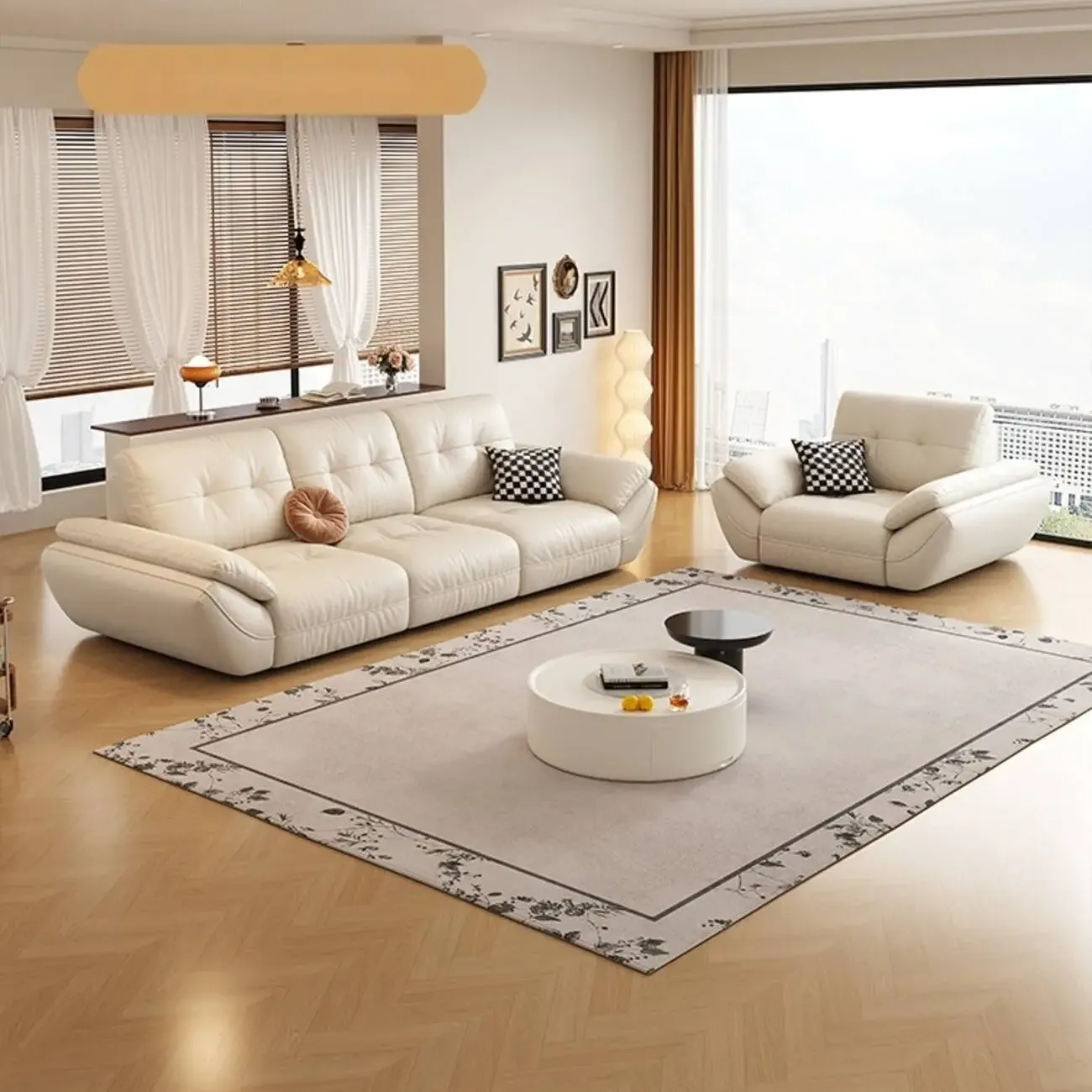 主图-06 Globe Furnishings - Italian-Style Electric Reclining Leather Sofa