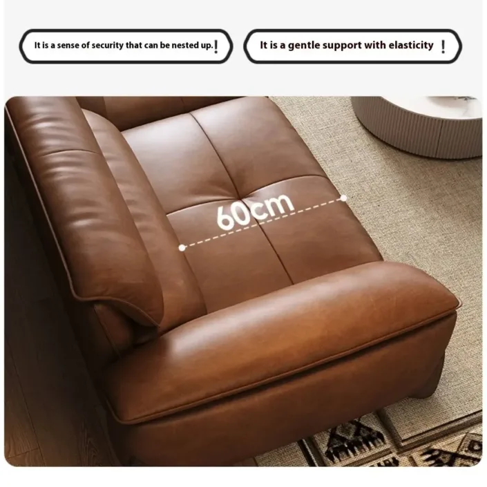 Globe Furnishings - Italian light luxury oil-wax leather sofa Globe Furnishings - Italian light luxury oil-wax leather sofa