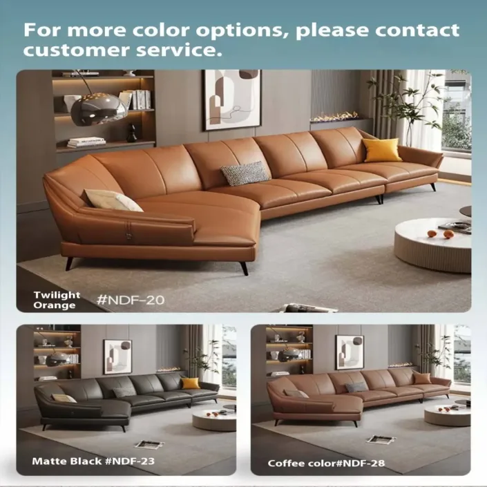 Globe Furnishings - Light Luxury Minimalist Leather Chaise Lounge Sofa Globe Furnishings - Light Luxury Minimalist Leather Chaise Lounge Sofa