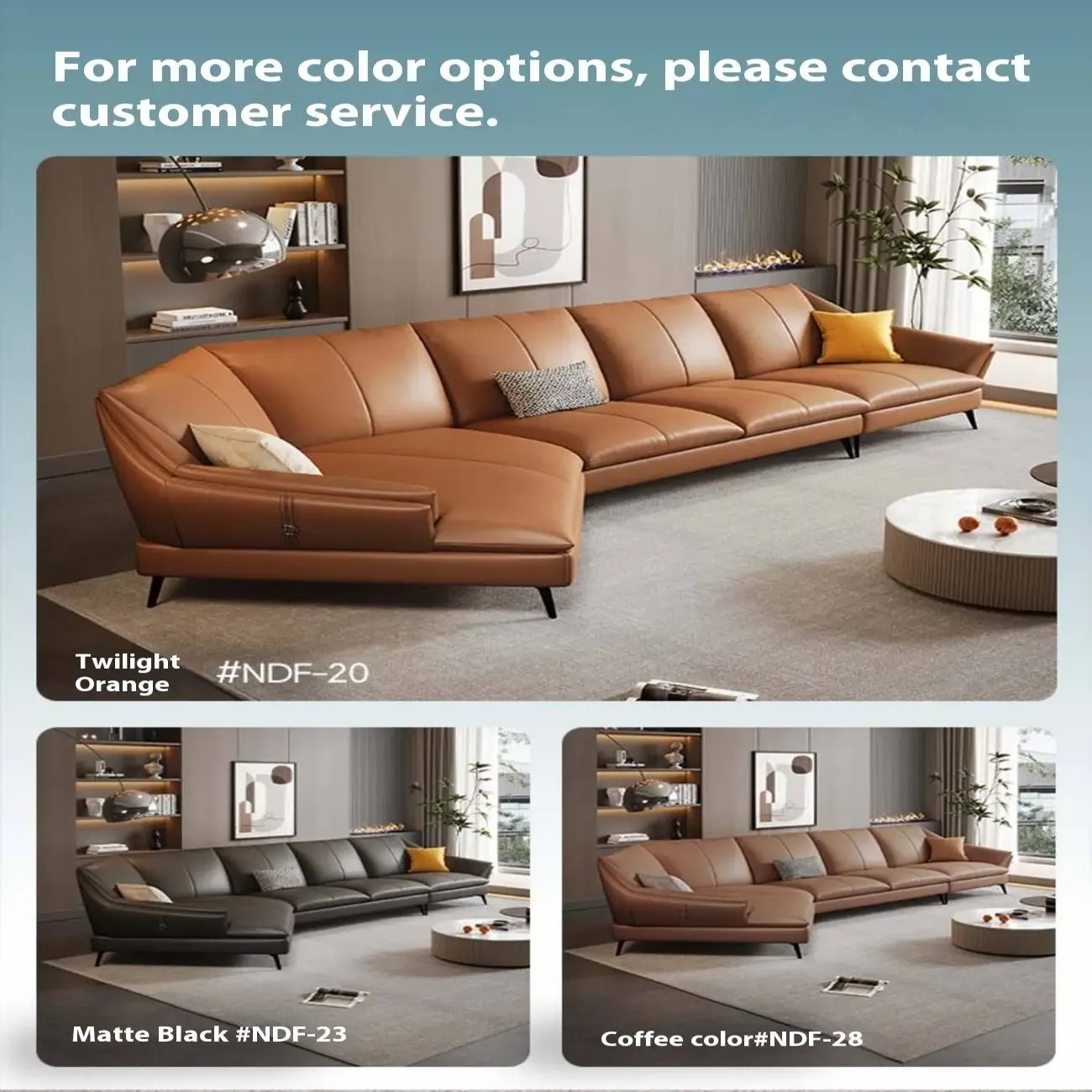 主图-06 Globe Furnishings - Light Luxury Minimalist Leather Chaise Lounge Sofa