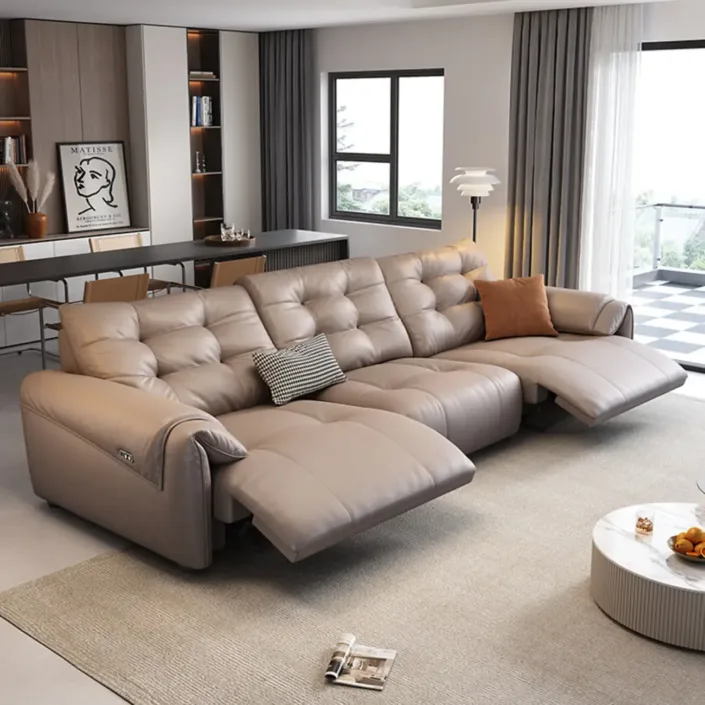 Globe Furnishings - Electric Multi-Function Top-Grain Leather Sofa Globe Furnishings - Electric Multi-Function Top-Grain Leather Sofa