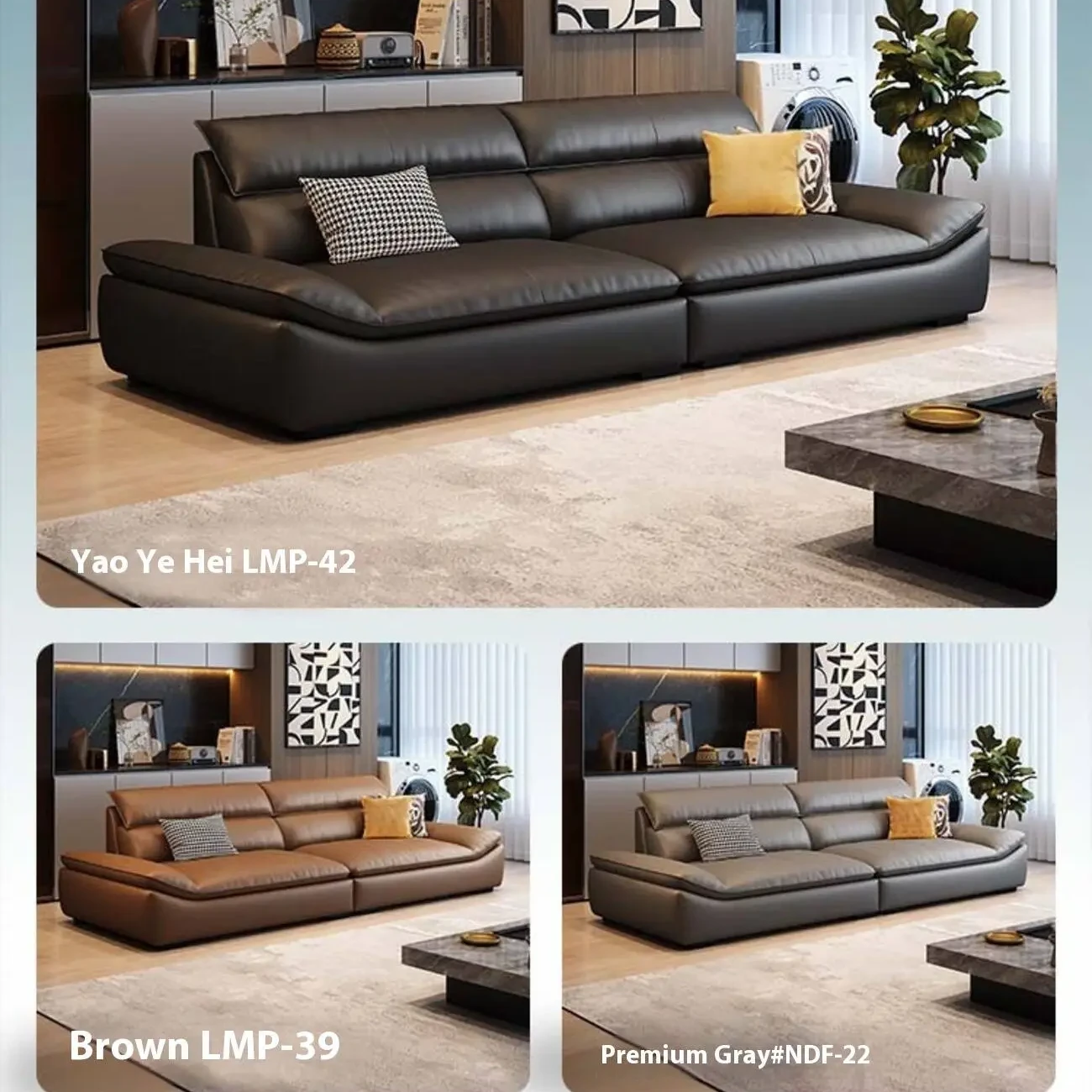 主图-06 Globe Furnishings - Italian Minimalist Top-Grain Leather Sailboat Sofa