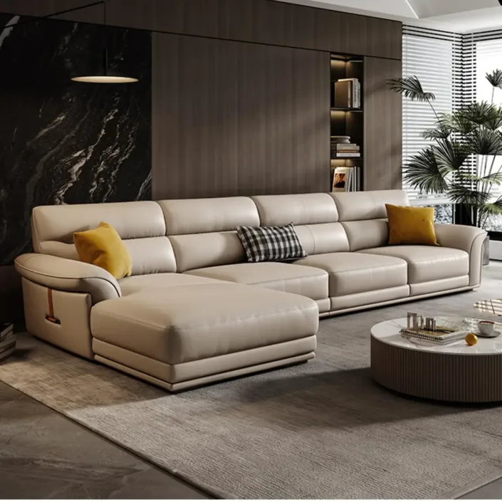 Globe Furnishings - Italian minimalist light luxury top-grain leather sofa Globe Furnishings - Italian minimalist light luxury top-grain leather sofa