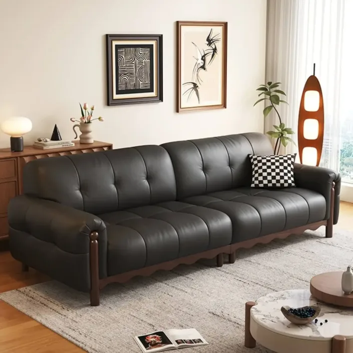 Globe Furnishings - Vintage-inspired top-grain leather sofa Globe Furnishings - Vintage-inspired top-grain leather sofa