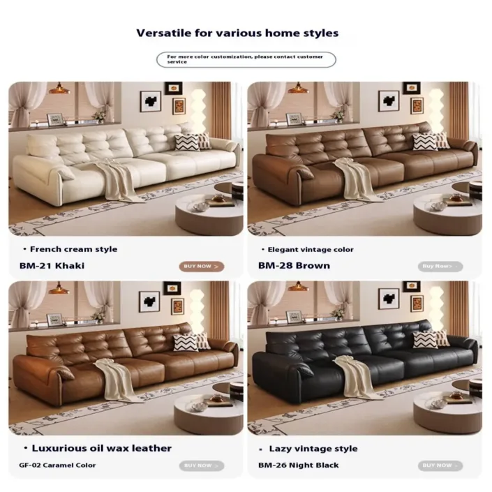Globe Furnishings - Modern Minimalist Elephant Ear Top-Grain Leather Sofa Globe Furnishings - Modern Minimalist Elephant Ear Top-Grain Leather Sofa