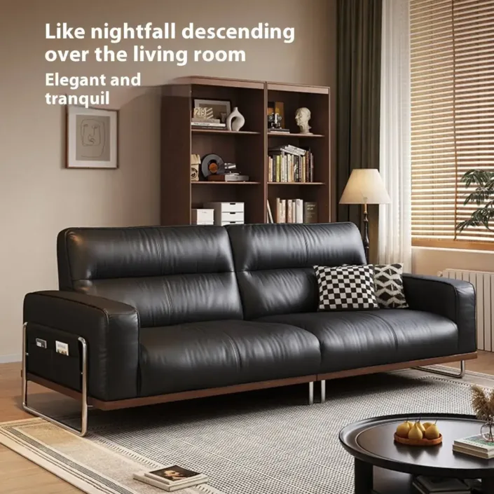 Globe Furnishings - Solid Wood Italian Vintage New Leather Sofa Globe Furnishings - Solid Wood Italian Vintage New Leather Sofa