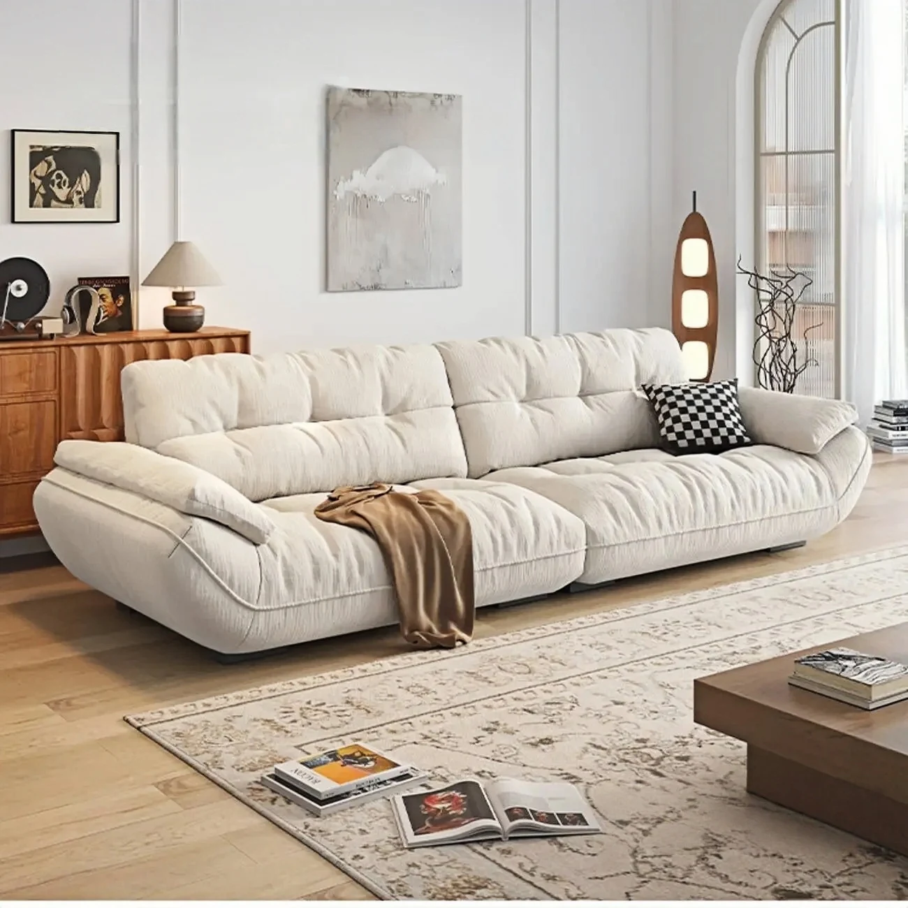 主图-06 Globe Furnishings - New Modern Cream Cloud Sofa