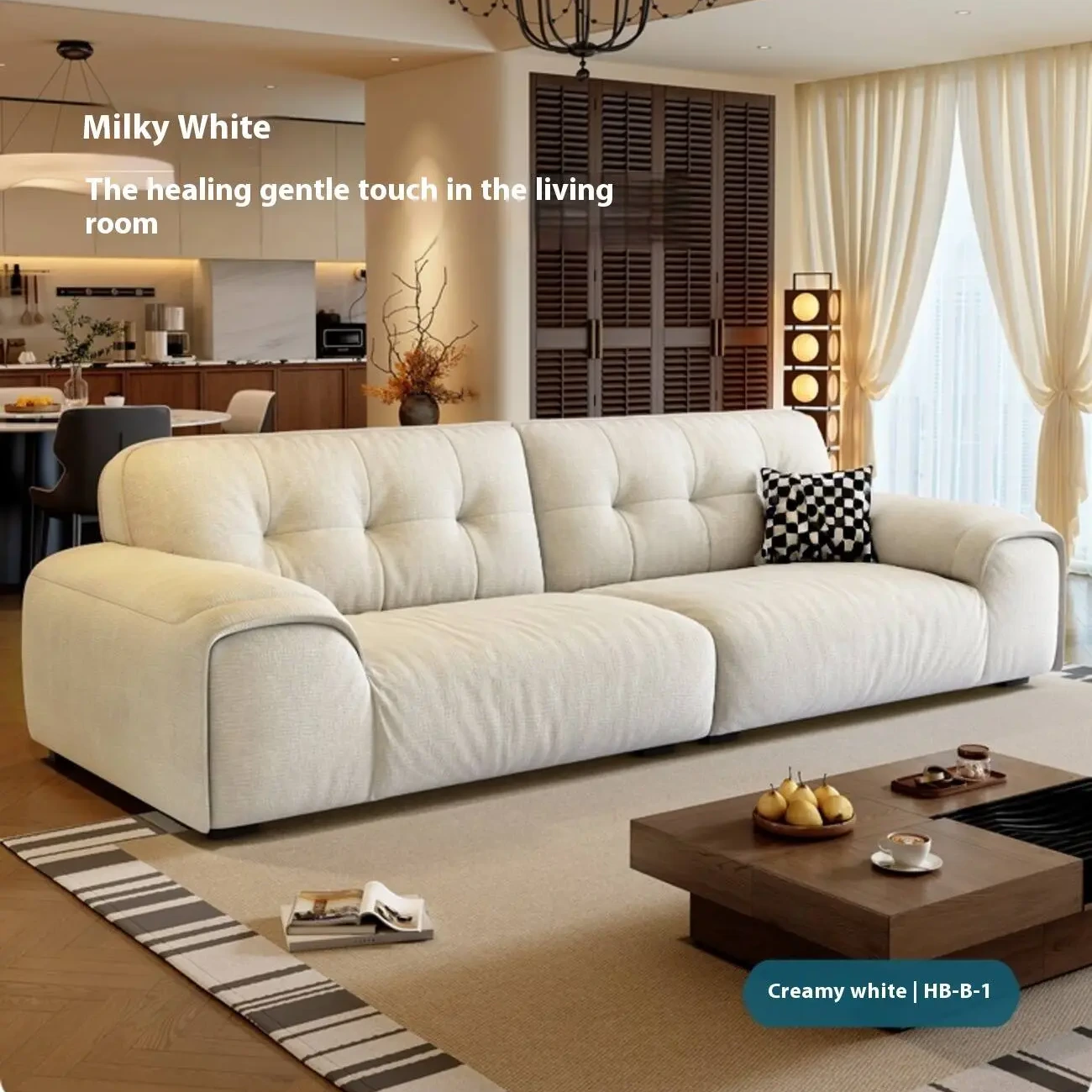 主图-07 Globe Furnishings - New Damo Milk Cream Style Sofa