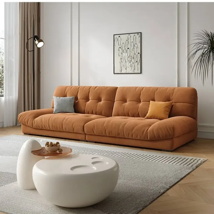 Globe Furnishings - Luxury Cloud-Shaped Straight-Back Sofa Globe Furnishings - Luxury Cloud-Shaped Straight-Back Sofa
