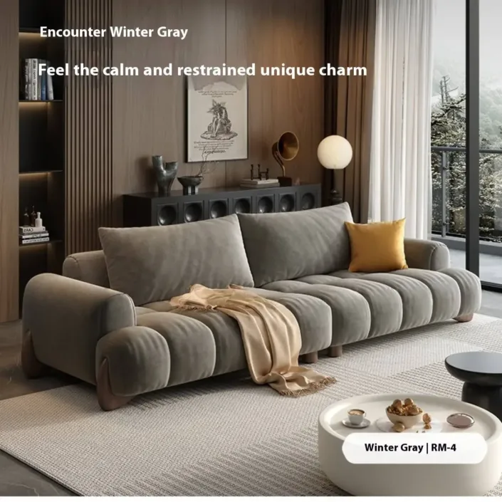 Globe Furnishings - Luxury Modern Straight-Line Cat-Scratch-Resistant Fabric Cotton Candy Sofa Globe Furnishings - Luxury Modern Straight-Line Cat-Scratch-Resistant Fabric Cotton Candy Sofa