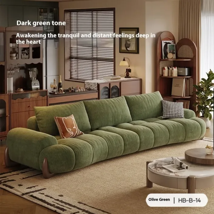 Globe Furnishings - Vintage-style curved fabric sofa Globe Furnishings - Vintage-style curved fabric sofa