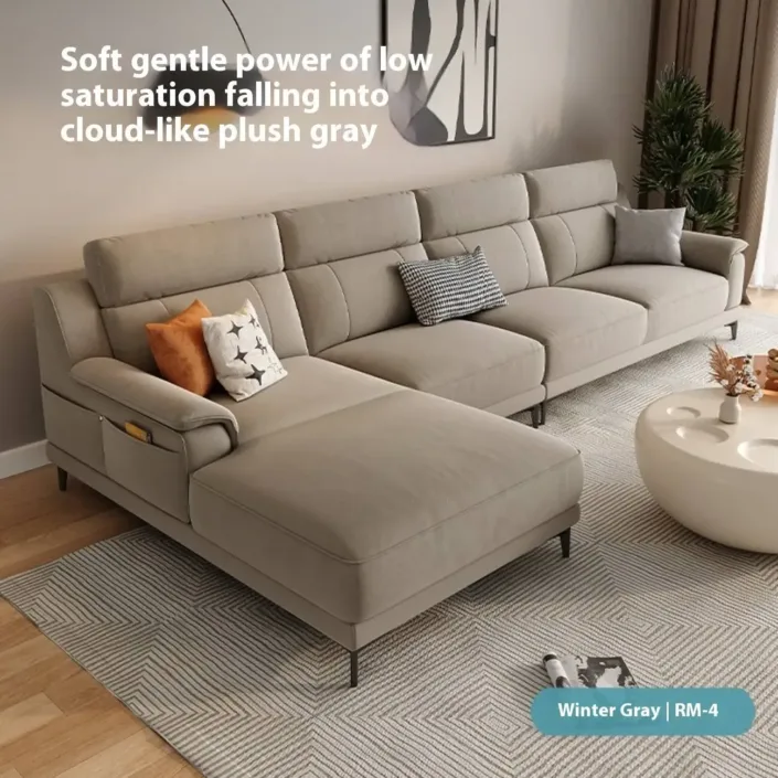 Globe Furnishings - Nordic Modern Antibacterial Fabric Corner Sofa Globe Furnishings - Nordic Modern Antibacterial Fabric Corner Sofa