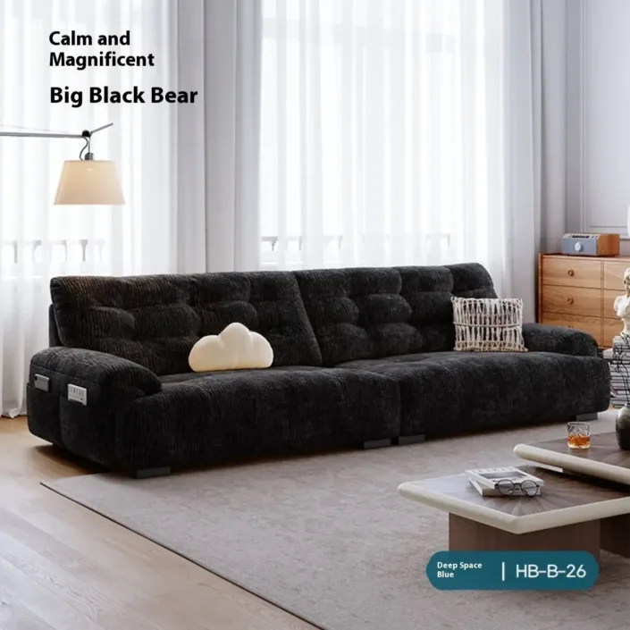 Globe Furnishings - Cloud-Shaped Sofa in Cream-Colored Cat-Scratch-Resistant Fabric Globe Furnishings - Cloud-Shaped Sofa in Cream-Colored Cat-Scratch-Resistant Fabric