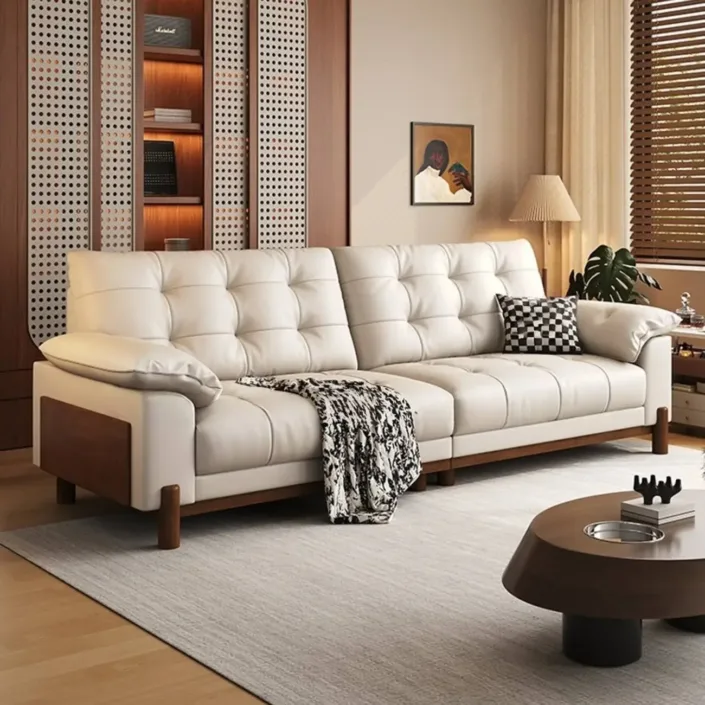Globe Furnishings - Nordic-Style Solid Wood Frame with Removable Fabric Cushions Globe Furnishings - Nordic-Style Solid Wood Frame with Removable Fabric Cushions