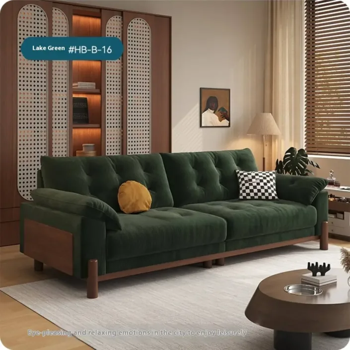 Globe Furnishings - Removable-Cover Solid Wood Cloud-Style Upholstered fabric Sofa