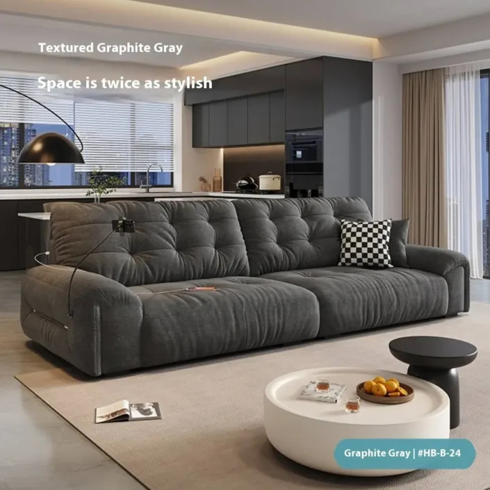 Globe Furnishings - Chenille Multifunctional Charging Lazy Cloud Sofa Globe Furnishings - Chenille Multifunctional Charging Lazy Cloud Sofa