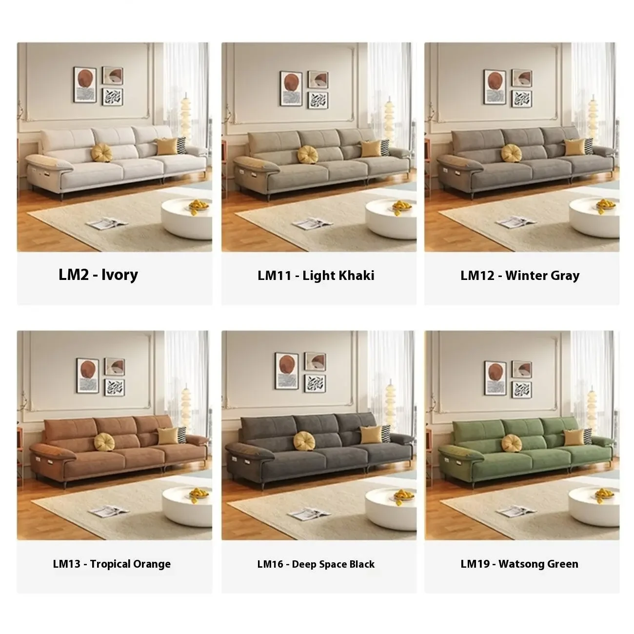 主图-07 Globe Furnishings - Modular Creamy Style Tech Fabric Sofa