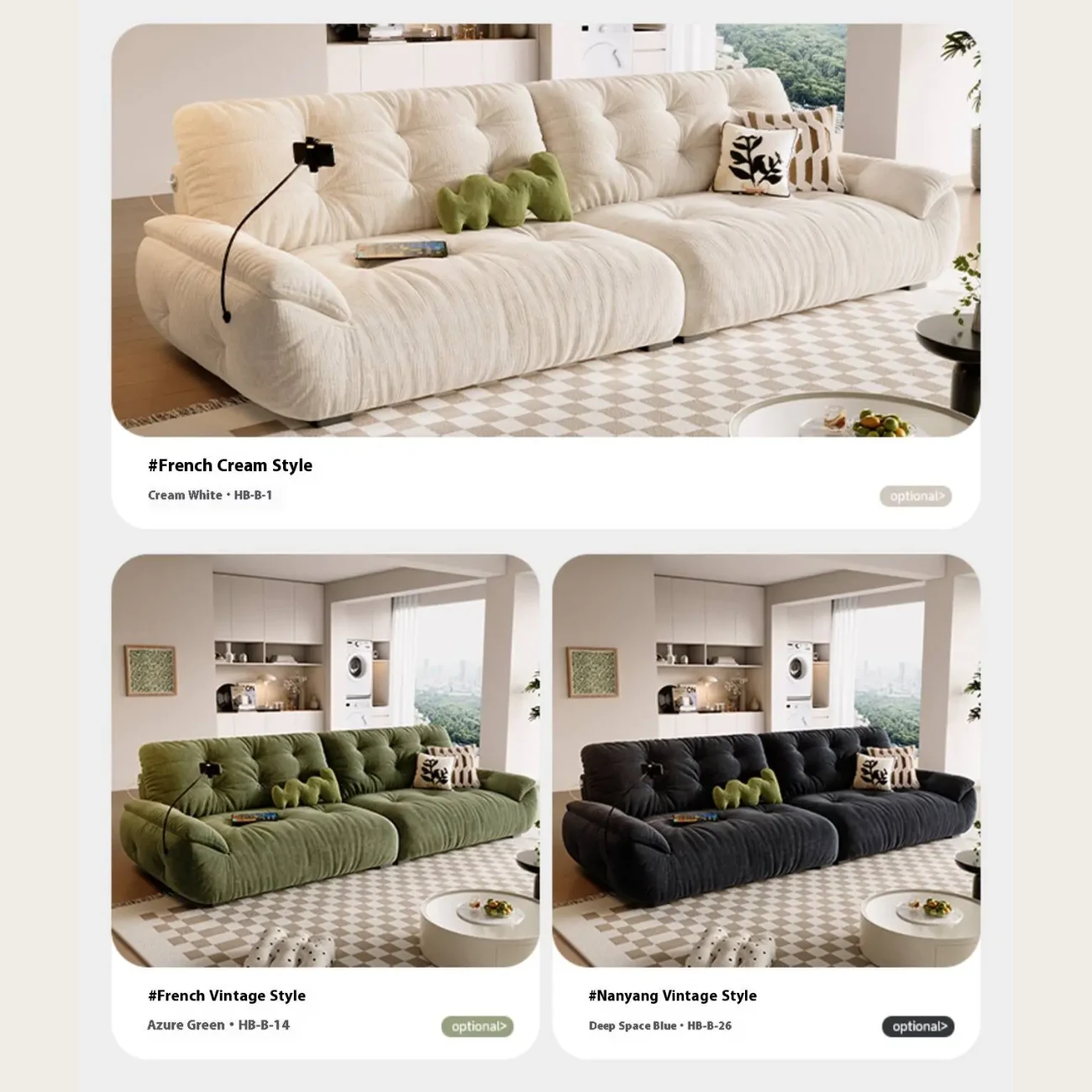 主图-07 Globe Furnishings - Modular Puff Cloud Fabric Sofa