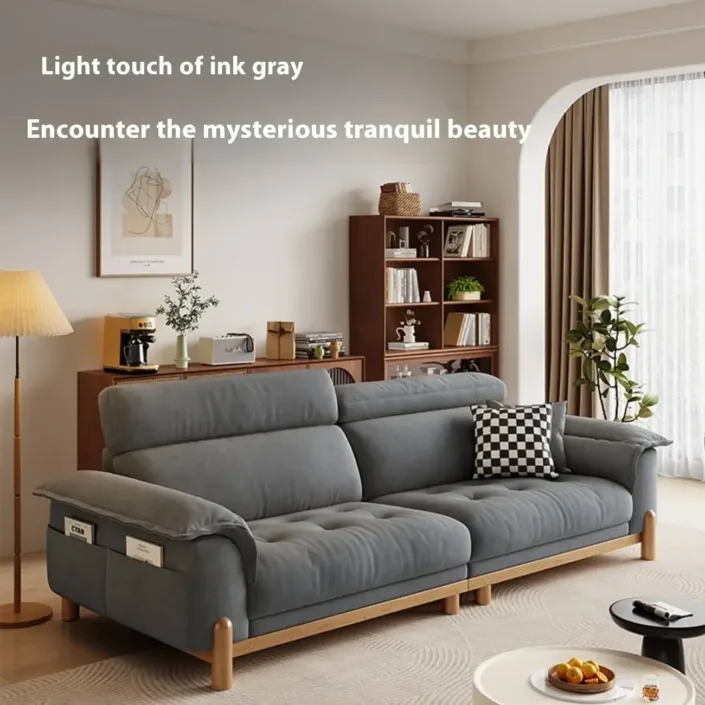 Globe Furnishings - Straight-Line Light Luxury Cream Technology Fabric Sofa Globe Furnishings - Straight-Line Light Luxury Cream Technology Fabric Sofa