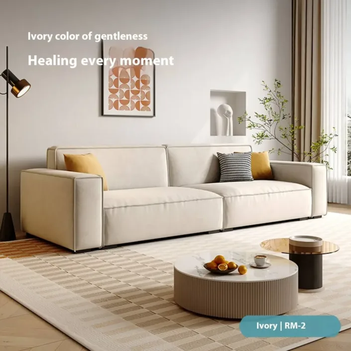 Globe Furnishings - Minimalist Tofu Block Straight Sofa Globe Furnishings - Minimalist Tofu Block Straight Sofa