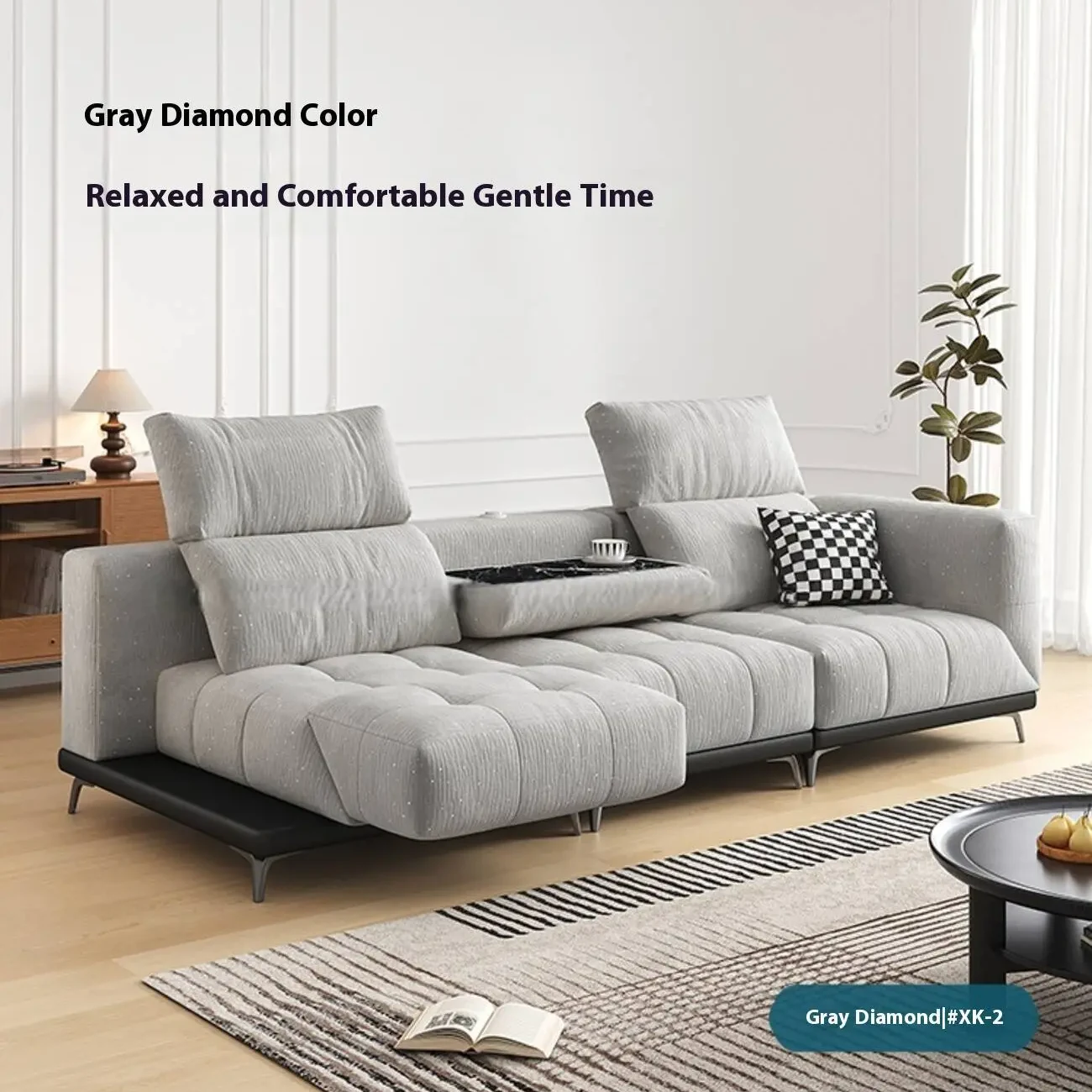 主图-07 Globe Furnishings - Versatile Multi-Functional Adjustable Fabric Sofa