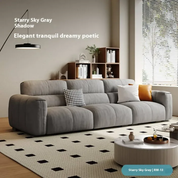 Globe Furnishings - New Cream-Toned Tech Fabric Sofa in Linear Design Globe Furnishings - New Cream-Toned Tech Fabric Sofa in Linear Design