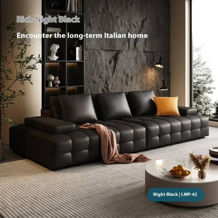 Globe Furnishings - Lawrence Italian Minimalist Full Leather Sofa Globe Furnishings - Lawrence Italian Minimalist Full Leather Sofa