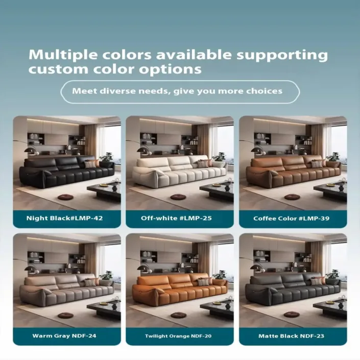 Globe Furnishings - Italian Light-Luxury Top-Grain Piano Key Leather Sofa Globe Furnishings - Italian Light-Luxury Top-Grain Piano Key Leather Sofa