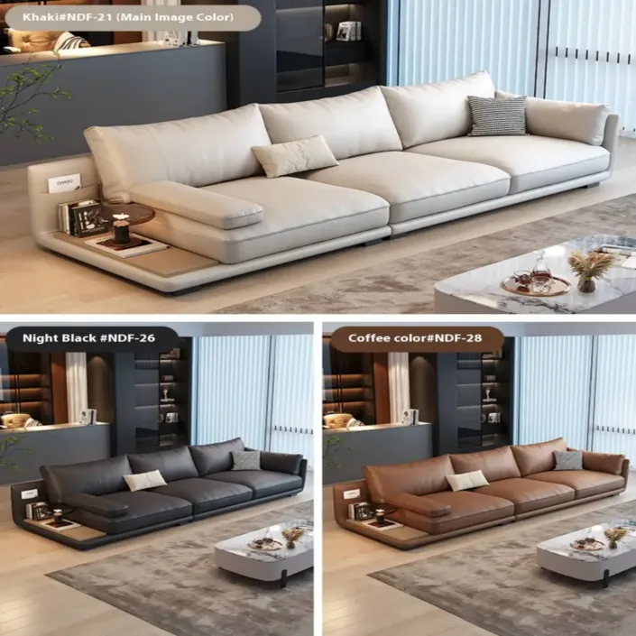Globe Furnishings - Modern minimalist top-grain leather sofa Globe Furnishings - Modern minimalist top-grain leather sofa