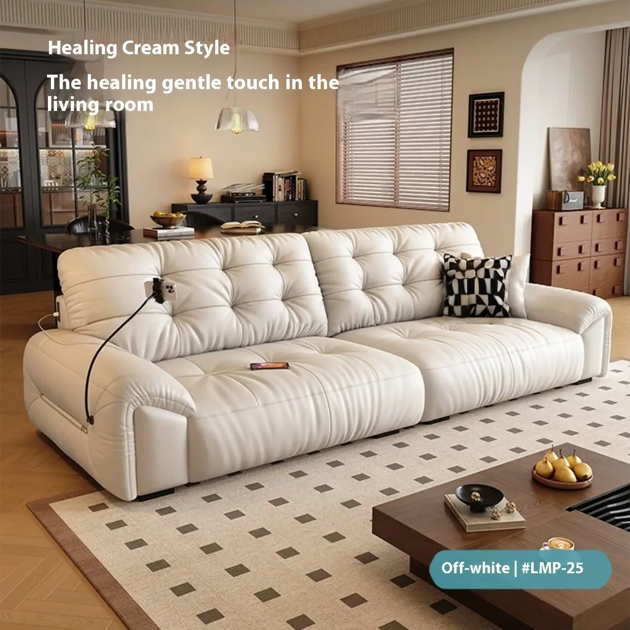 主图-07 Globe Furnishings - Clouds Embrace The Leather Sofa
