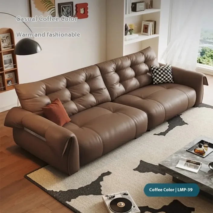 Globe Furnishings - Swan-Neck Armrest Italian Leather Sofa Globe Furnishings - Swan-Neck Armrest Italian Leather Sofa