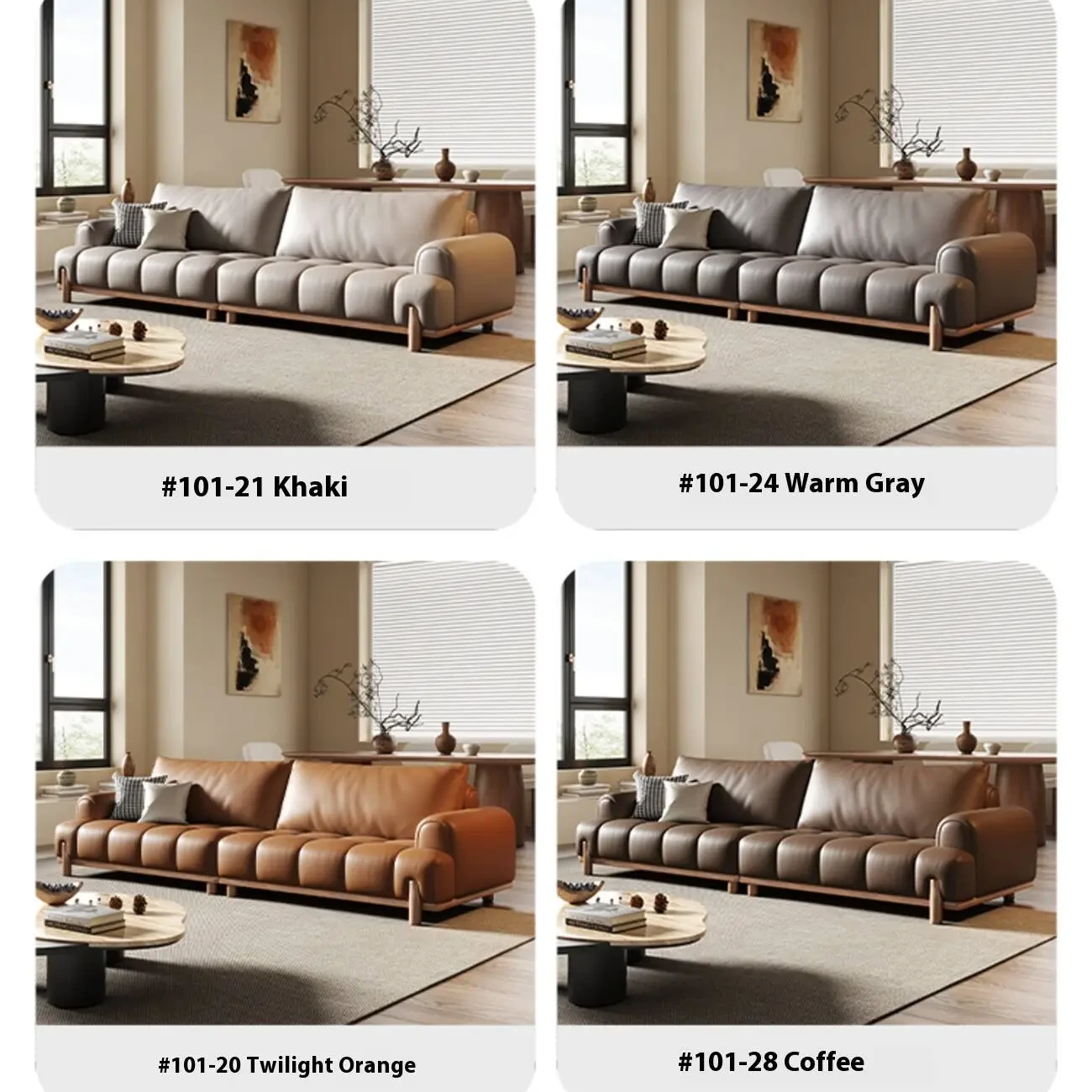 主图-07 Globe Furnishings - Black genuine leather cloud-shaped sofa
