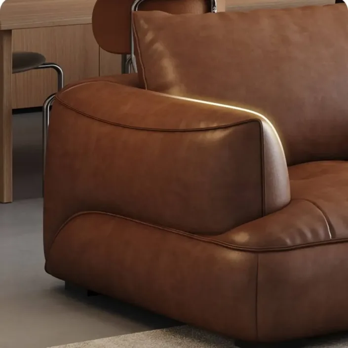 Globe Furnishings - Italian Creative Shaped Leather Chaise Lounge Sofa Globe Furnishings - Italian Creative Shaped Leather Chaise Lounge Sofa