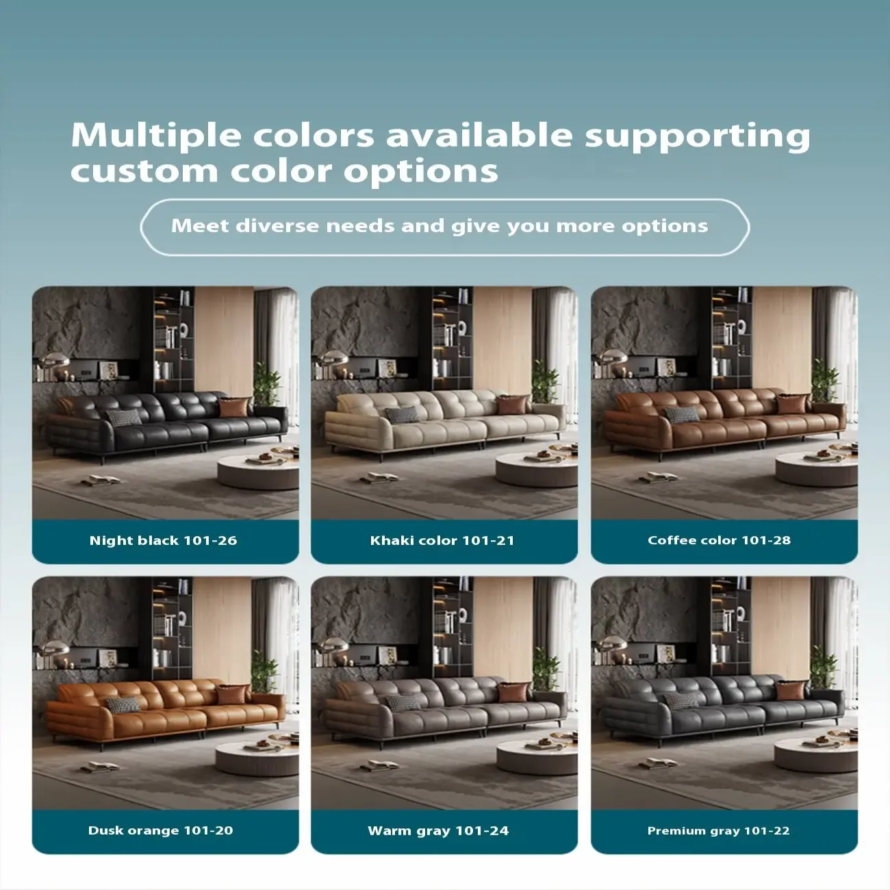 主图-07 Globe Furnishings - Straight-row leather sofa with glass legs