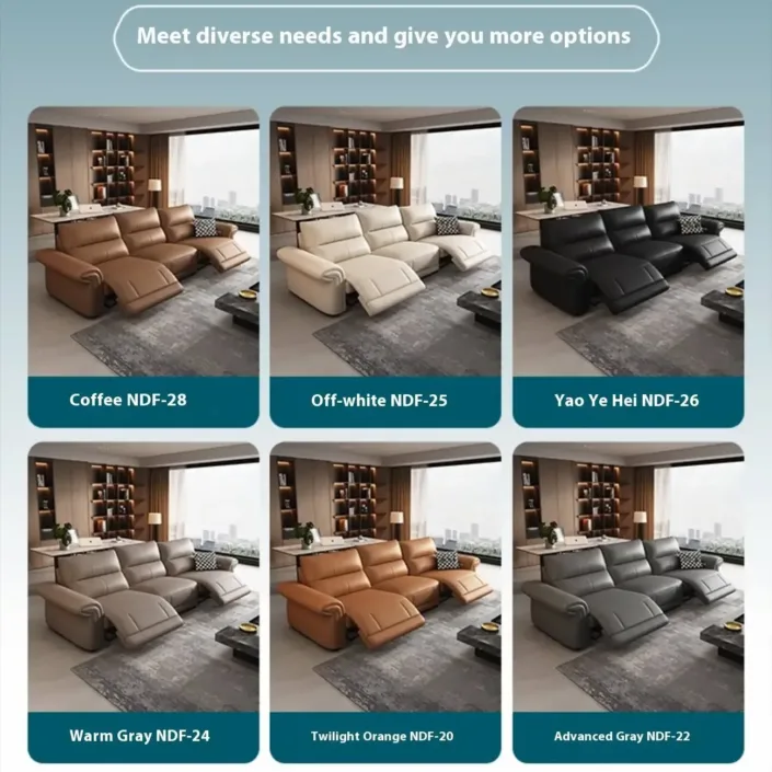Globe Furnishings - Multifunctional Top-Grain Cowhide Electric Sofa Globe Furnishings - Multifunctional Top-Grain Cowhide Electric Sofa