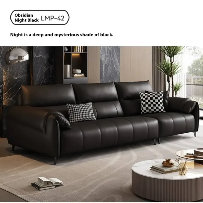 Globe Furnishings - Italian minimalist elephant ear genuine leather sofa Globe Furnishings - Italian minimalist elephant ear genuine leather sofa