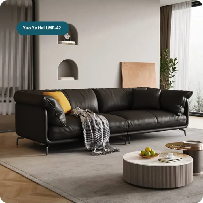 Globe Furnishings - Italian Luxury Scandinavian Leather Sofa Globe Furnishings - Italian Luxury Scandinavian Leather Sofa