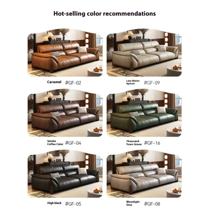 Globe Furnishings - Italian light luxury oil-wax leather sofa Globe Furnishings - Italian light luxury oil-wax leather sofa